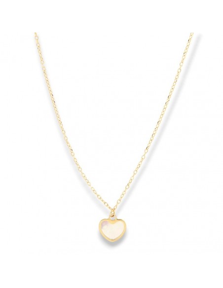 Collana Oro Giallo Cuore Madreperla Bianca [596462dc]
