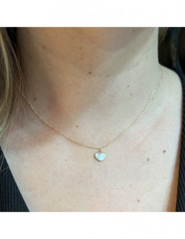 Collana Oro Giallo Cuore Madreperla Bianca [ceb7e113]