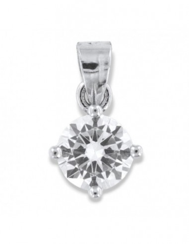 Ciondolo Argento Rodiato Punto Luce Zircone 6MM [a4c104e3]