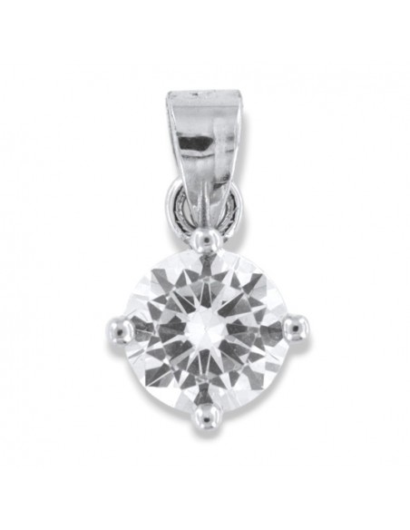 Ciondolo Argento Rodiato Punto Luce Zircone 6MM [a4c104e3]