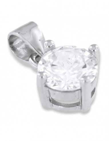 Ciondolo Argento Rodiato Punto Luce Zircone 6MM [41b18b89]
