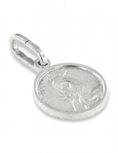 Ciondolo Argento Rodiato Piastra Tonda Santa Rita [5884eddd]