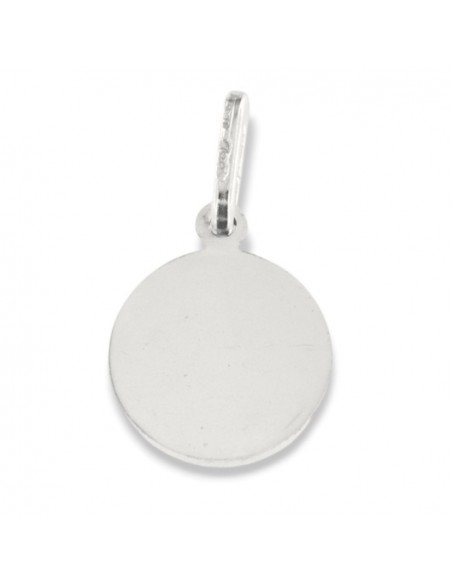 Ciondolo Argento Rodiato Piastra Tonda Santa Rita [5dd4aac3]