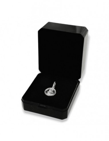 Ciondolo Argento Rodiato Piastra Tonda Santa Rita [eac96bc7]