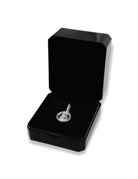 Ciondolo Argento Rodiato Piastra Tonda Santa Rita [eac96bc7]