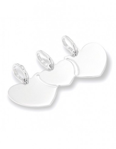 Ciondolo Argento Rodiato Tre Cuori Uniti [559a6872]