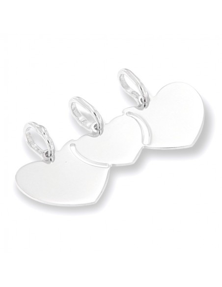 Ciondolo Argento Rodiato Tre Cuori Uniti [559a6872]
