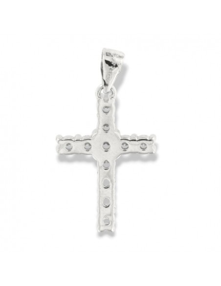 Ciondolo Argento Rodiato Croce Zirconi Bianchi [b4728c31]