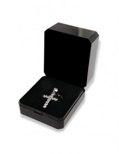 Ciondolo Argento Rodiato Croce Zirconi Bianchi [036f4d35]