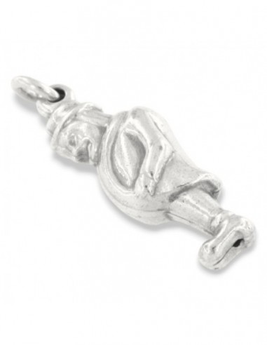 Ciondolo Argento Rodiato Gobbo Portafortuna [5284c9ba]