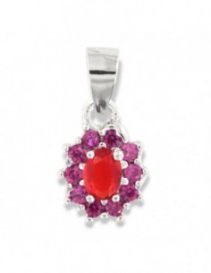 Ciondolo Argento Rodiato Principessa Rossa 4x3 [46f650f4]