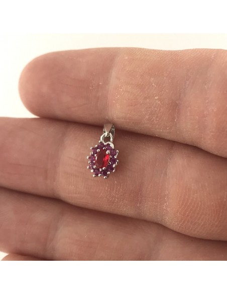 Ciondolo Argento Rodiato Principessa Rossa 4x3 [4494a5f6]