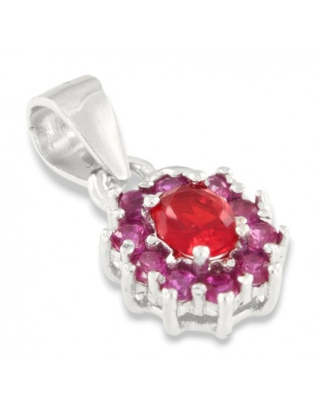 Ciondolo Argento Rodiato Principessa Rossa 4x3 [f38964f2]