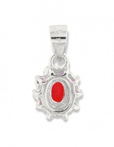 Ciondolo Argento Rodiato Principessa Rossa 4x3 [f6d923ec]