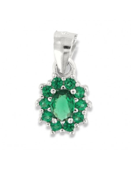 Ciondolo Argento Rodiato Principessa Verde 4x3MM [f4bbd6ee]