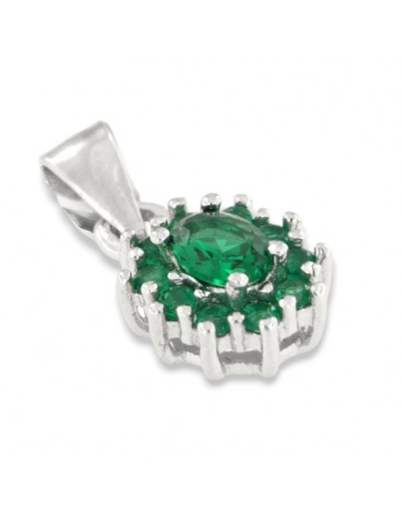 Ciondolo Argento Rodiato Principessa Verde 4x3MM [e162b7f6]