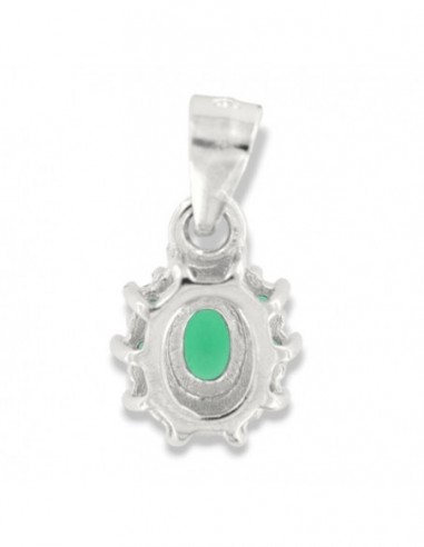 Ciondolo Argento Rodiato Principessa Verde 4x3MM [e432f0e8]