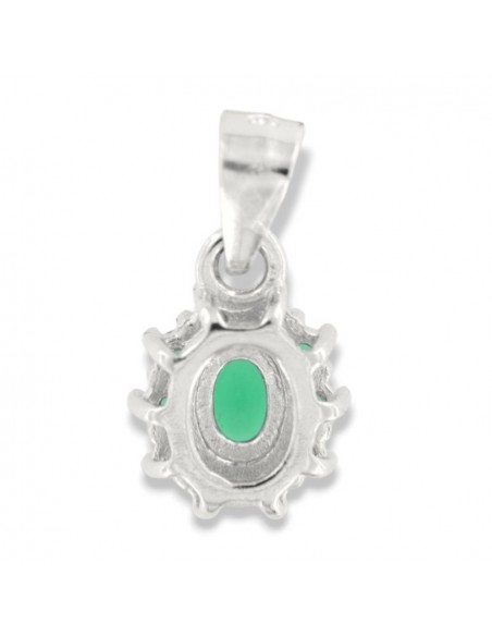 Ciondolo Argento Rodiato Principessa Verde 4x3MM [e432f0e8]