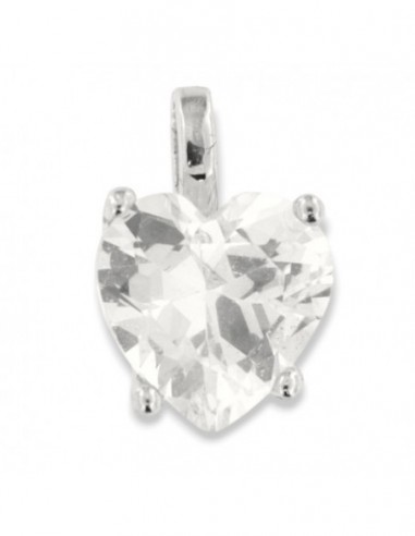Ciondolo Argento Rodiato Cuore Zircone Bianco [9020dadb]