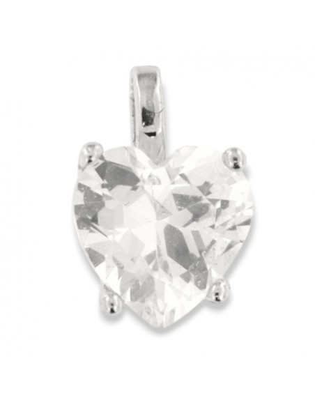 Ciondolo Argento Rodiato Cuore Zircone Bianco [9020dadb]