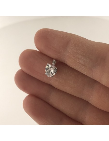 Ciondolo Argento Rodiato Cuore Zircone Bianco [72a9d1fb]