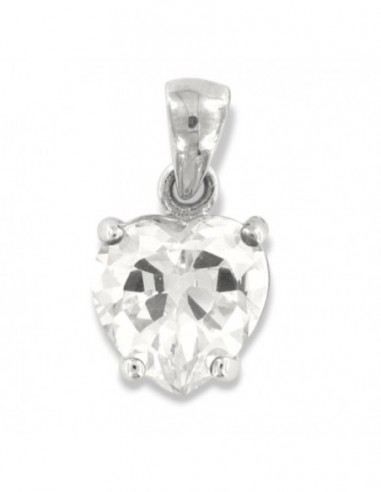 Ciondolo Argento Rodiato Cuore Zircone Bianco [268a863d]