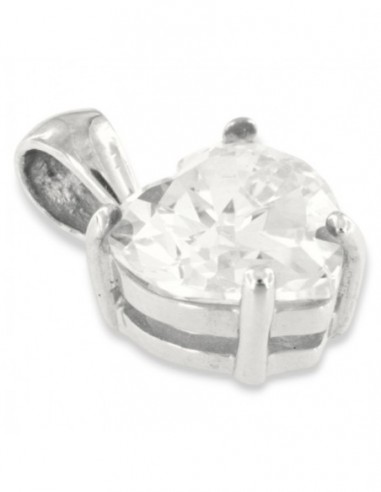 Ciondolo Argento Rodiato Cuore Zircone Bianco [f2b9821e]