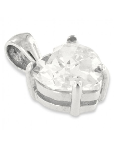 Ciondolo Argento Rodiato Cuore Zircone Bianco [f2b9821e]