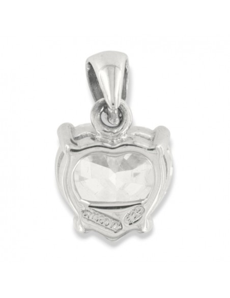 Ciondolo Argento Rodiato Cuore Zircone Bianco [f7e9c500]