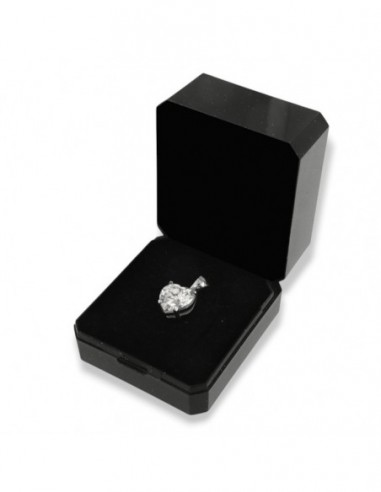 Ciondolo Argento Rodiato Cuore Zircone Bianco [40f40404]
