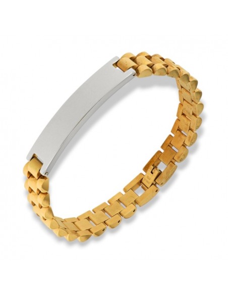 Bracciale Acciaio Dorato Maglia Jubilee Piastra Centrale [aec55ac6]