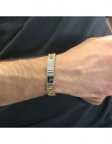 Bracciale Acciaio Dorato Maglia Jubilee Piastra Centrale [a871c77a]