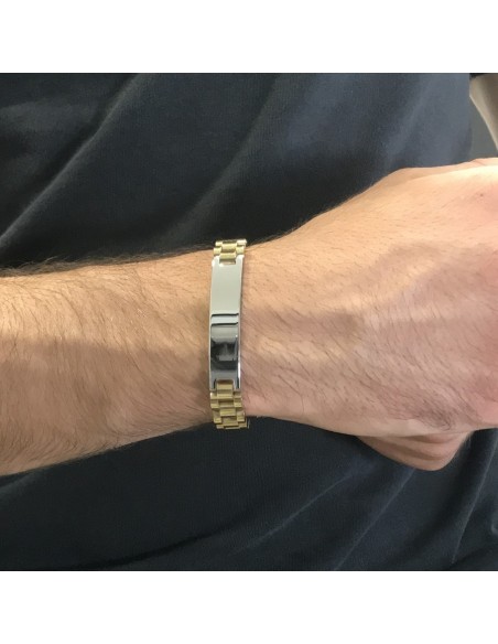 Bracciale Acciaio Dorato Maglia Jubilee Piastra Centrale [a871c77a]