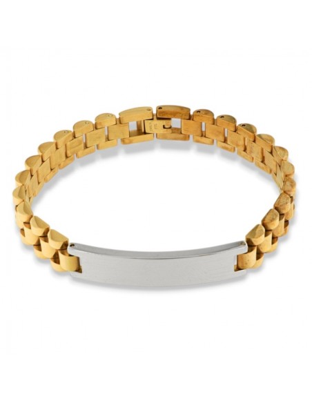 Bracciale Acciaio Dorato Maglia Jubilee Piastra Centrale [1a3c4160]