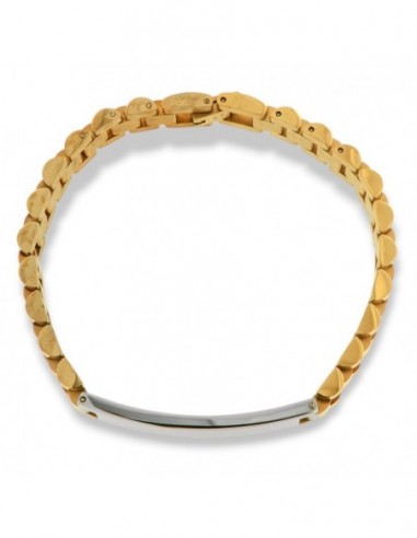 Bracciale Acciaio Dorato Maglia Jubilee Piastra Centrale [ad218064]