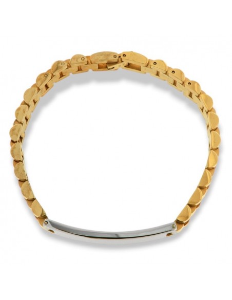 Bracciale Acciaio Dorato Maglia Jubilee Piastra Centrale [ad218064]