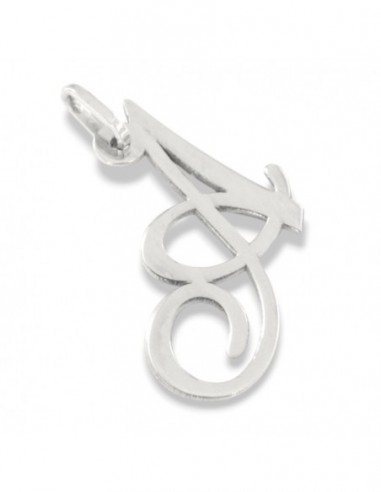 Ciondolo Oro Bianco Iniziale Lettera A Corsivo [7ee24f16]