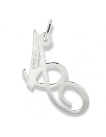 Ciondolo Oro Bianco Iniziale Lettera A Corsivo [7bb20808]