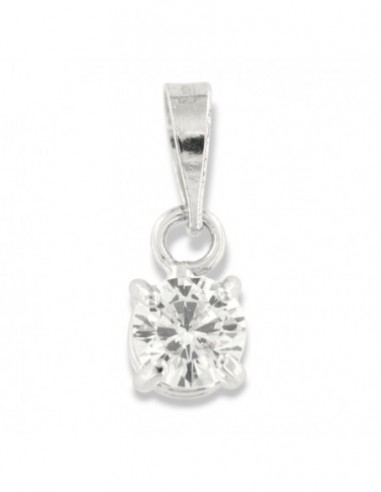 Ciondolo Oro Bianco Punto Luce Zircone 4MM [9957f470]