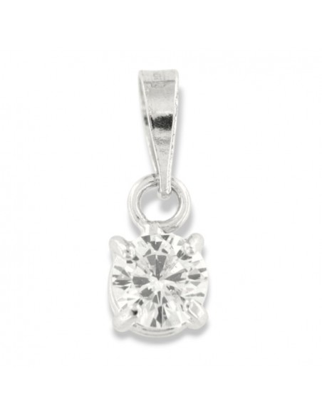 Ciondolo Oro Bianco Punto Luce Zircone 4MM [9957f470]