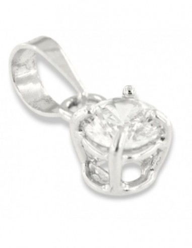 Ciondolo Oro Bianco Punto Luce Zircone 4MM [10503876]