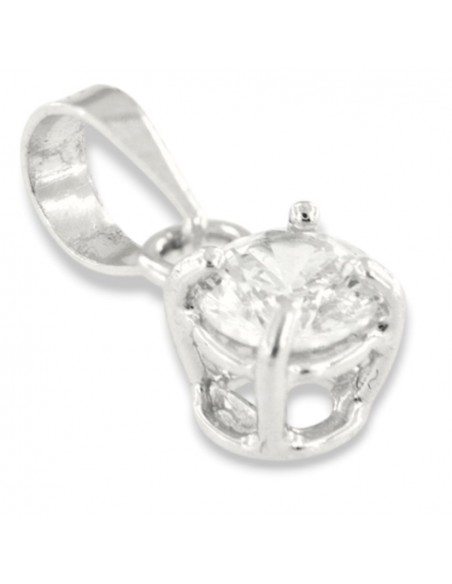Ciondolo Oro Bianco Punto Luce Zircone 4MM [10503876]