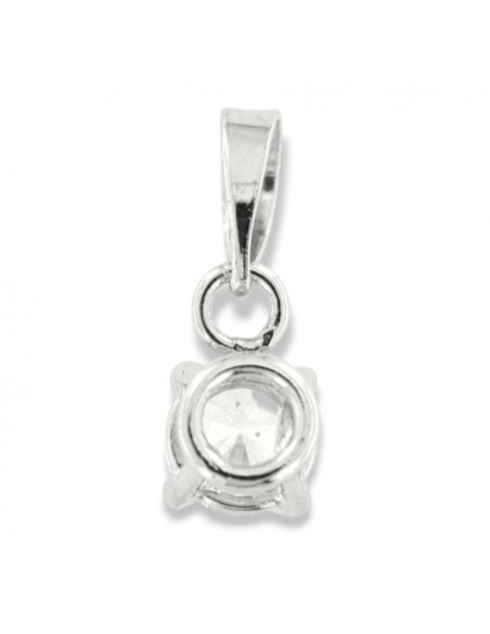 Ciondolo Oro Bianco Punto Luce Zircone 4MM [15007f68]