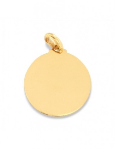 Ciondolo Oro Giallo Piastra Tonda 15MM [2ebf104c]