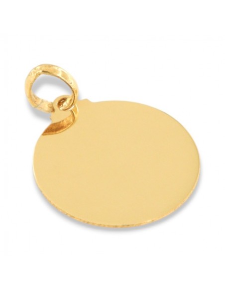 Ciondolo Oro Giallo Piastra Tonda 15MM [7bcfbcb7]