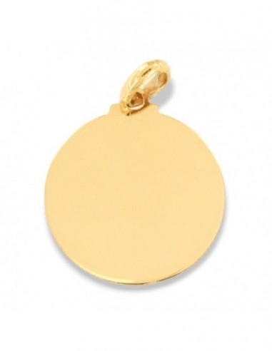 Ciondolo Oro Giallo Piastra Tonda 15MM [7e9ffba9]