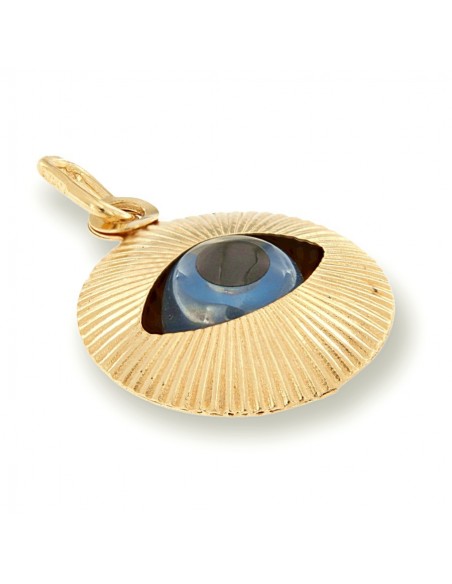 Ciondolo Oro Giallo Occhio Blu [37a0ad0e]