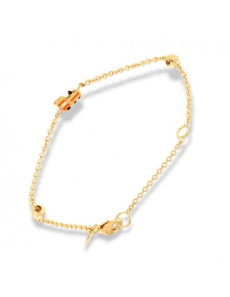 Bracciale Oro Giallo Neonato Treno Arancio [bdcc15dd]