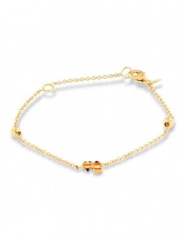 Bracciale Oro Giallo Neonato Treno Arancio [4276698d]