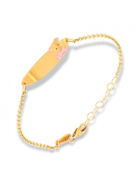 Bracciale Oro Giallo Neonato Piastra Centrale Cane [cd1d7d40]